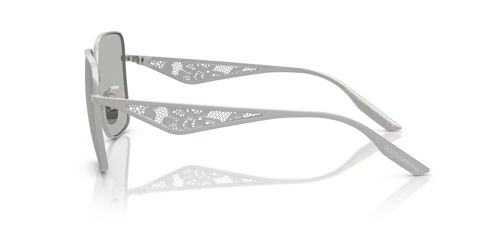 Dolce & Gabbana DG2310 13648V Occhiali da sole Metallo Argento Squadrata Specchiate - immagine 4