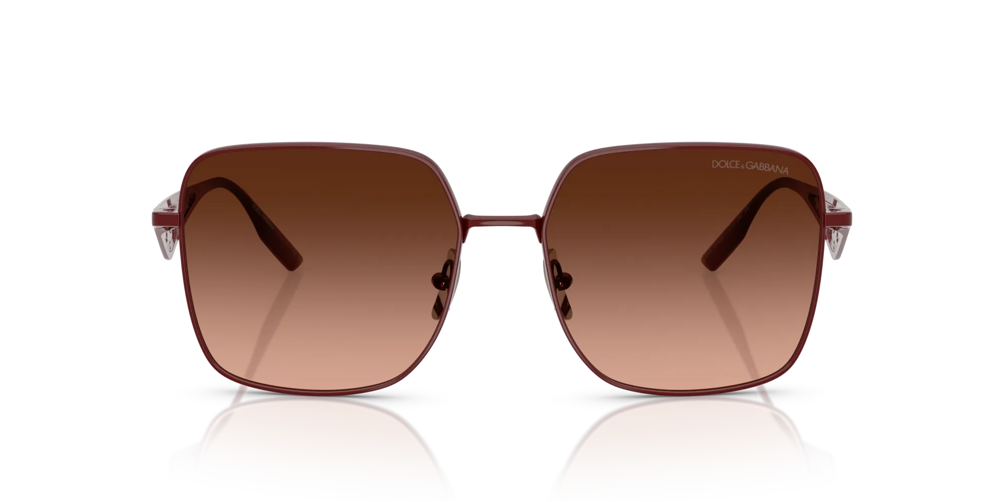 Dolce & Gabbana DG2310 13195M Occhiali da sole Metallo Rosso Rosa Squadrata Normale Sfumato - immagine 3