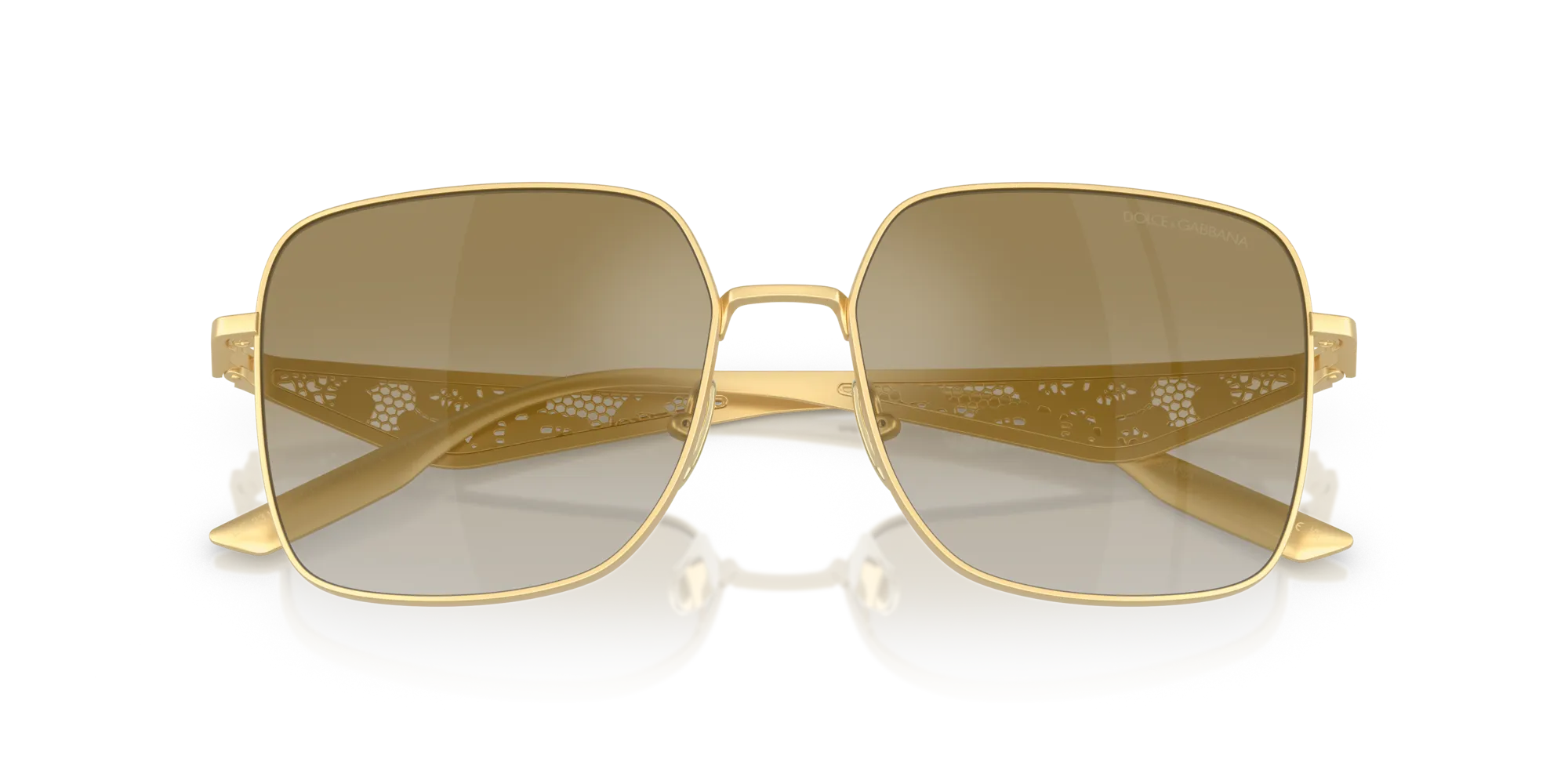 Dolce & Gabbana DG2310 12246E Occhiali da sole Metallo Oro Squadrata Normale - immagine 2