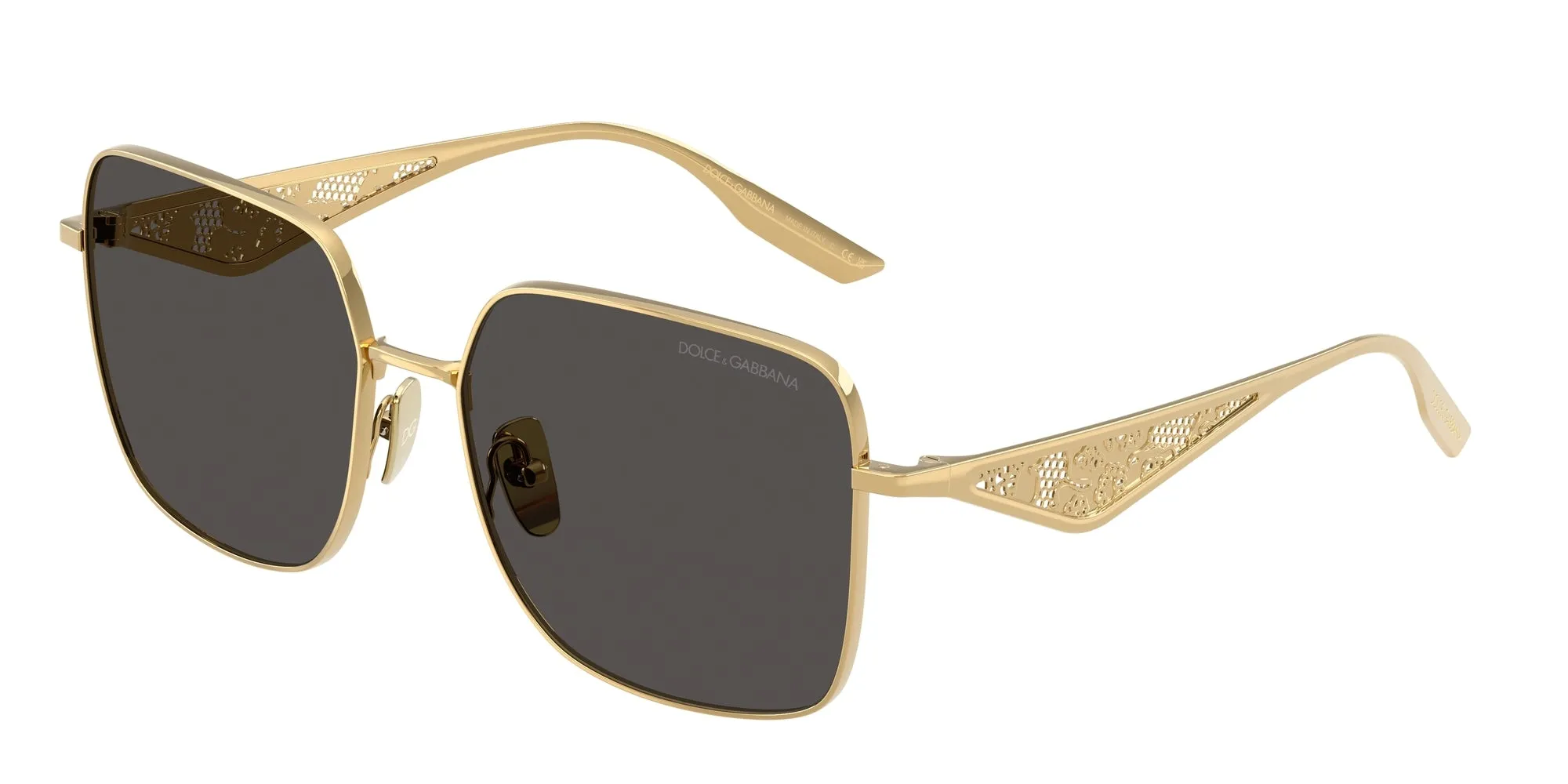 Dolce & Gabbana DG2310 02/87 Occhiali da sole Metallo Oro Grigio Squadrata Normale - immagine 1