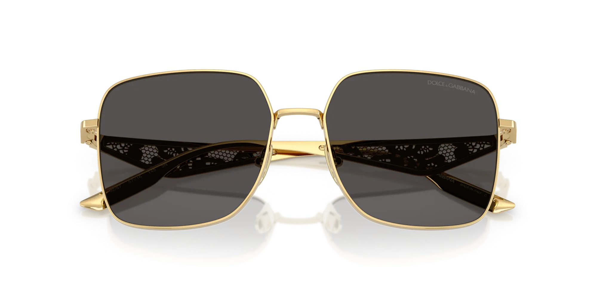 Dolce & Gabbana DG2310 02/87 Occhiali da sole Metallo Oro Grigio Squadrata Normale - immagine 2