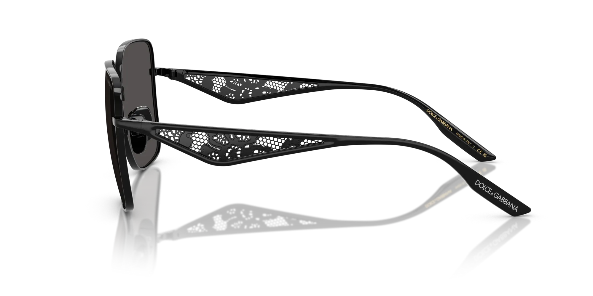 Dolce & Gabbana DG2310 01/87 Occhiali da sole Metallo Nero Grigio Squadrata Normale - immagine 4