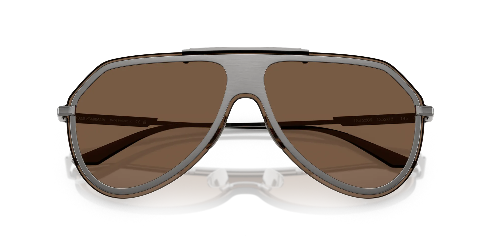Dolce & Gabbana DG2309 135273 Occhiali da sole Metallo Marrone Marrone Pilot Normale - immagine 2