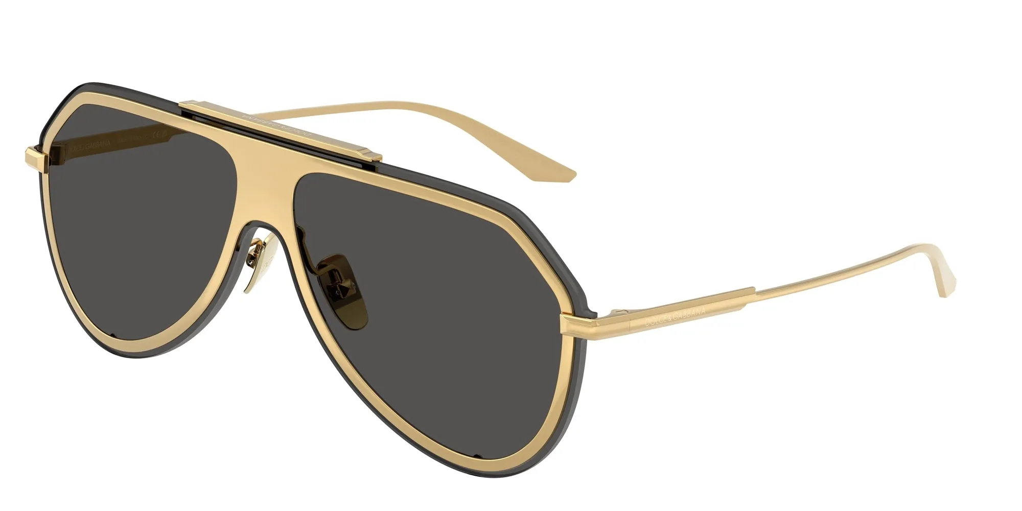 Dolce & Gabbana DG2309 02/87 Occhiali da sole Metallo Oro Grigio Pilot Normale - immagine 1