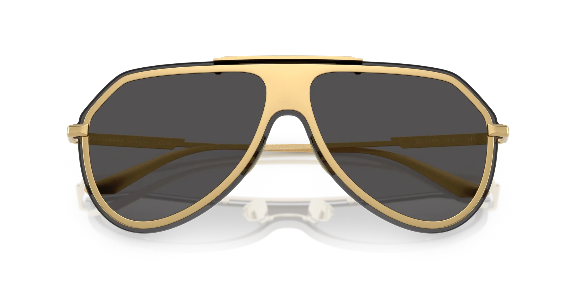 Dolce & Gabbana DG2309 02/87 Occhiali da sole Metallo Oro Grigio Pilot Normale - immagine 2