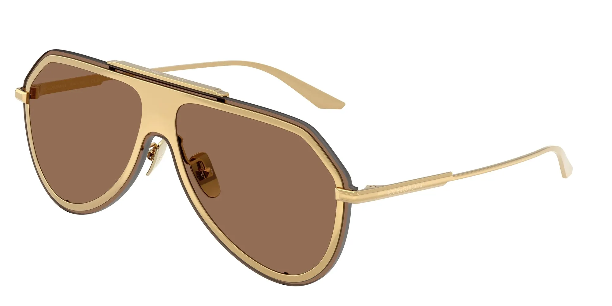 Dolce & Gabbana DG2309 02/73 Occhiali da sole Metallo Oro Marrone Pilot Normale - immagine 1