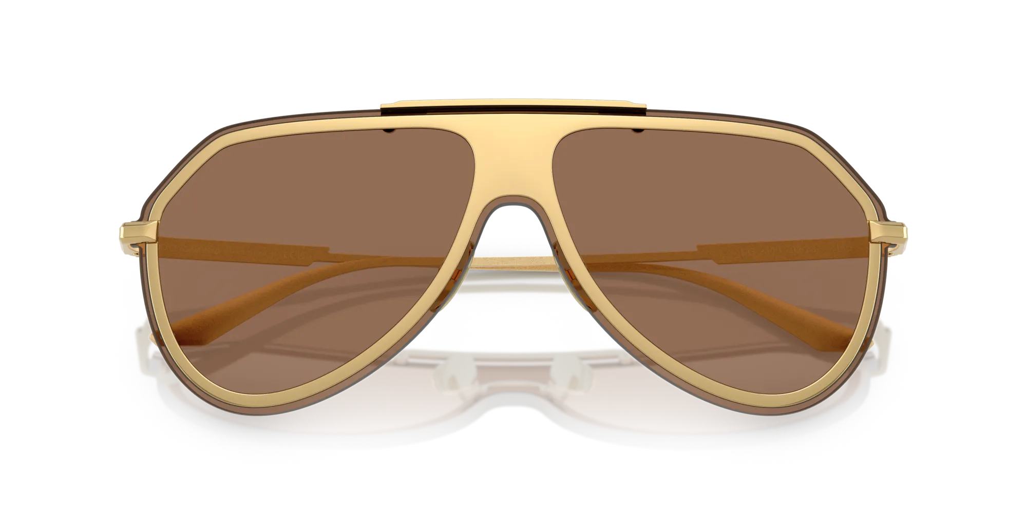 Dolce & Gabbana DG2309 02/73 Occhiali da sole Metallo Oro Marrone Pilot Normale - immagine 2