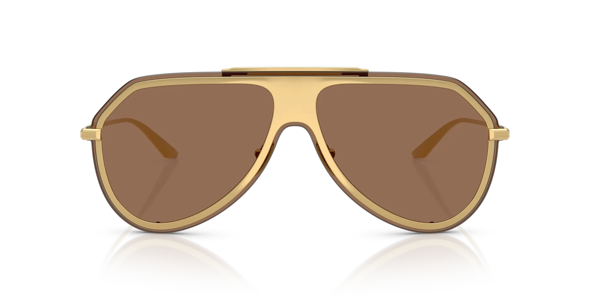Dolce & Gabbana DG2309 02/73 Occhiali da sole Metallo Oro Marrone Pilot Normale - immagine 3