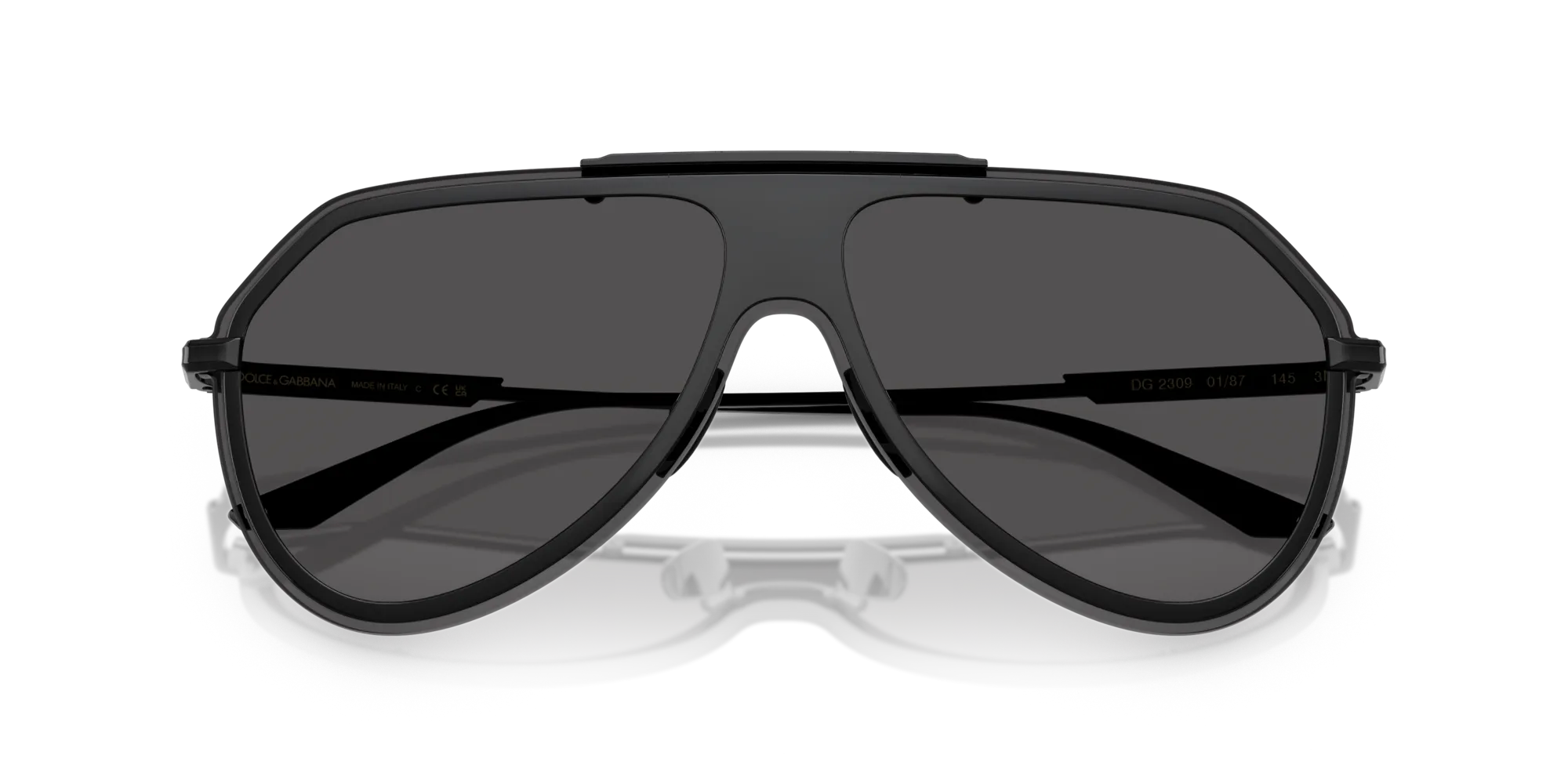 Dolce & Gabbana DG2309 01/87 Occhiali da sole Metallo Nero Grigio Pilot Normale - immagine 2