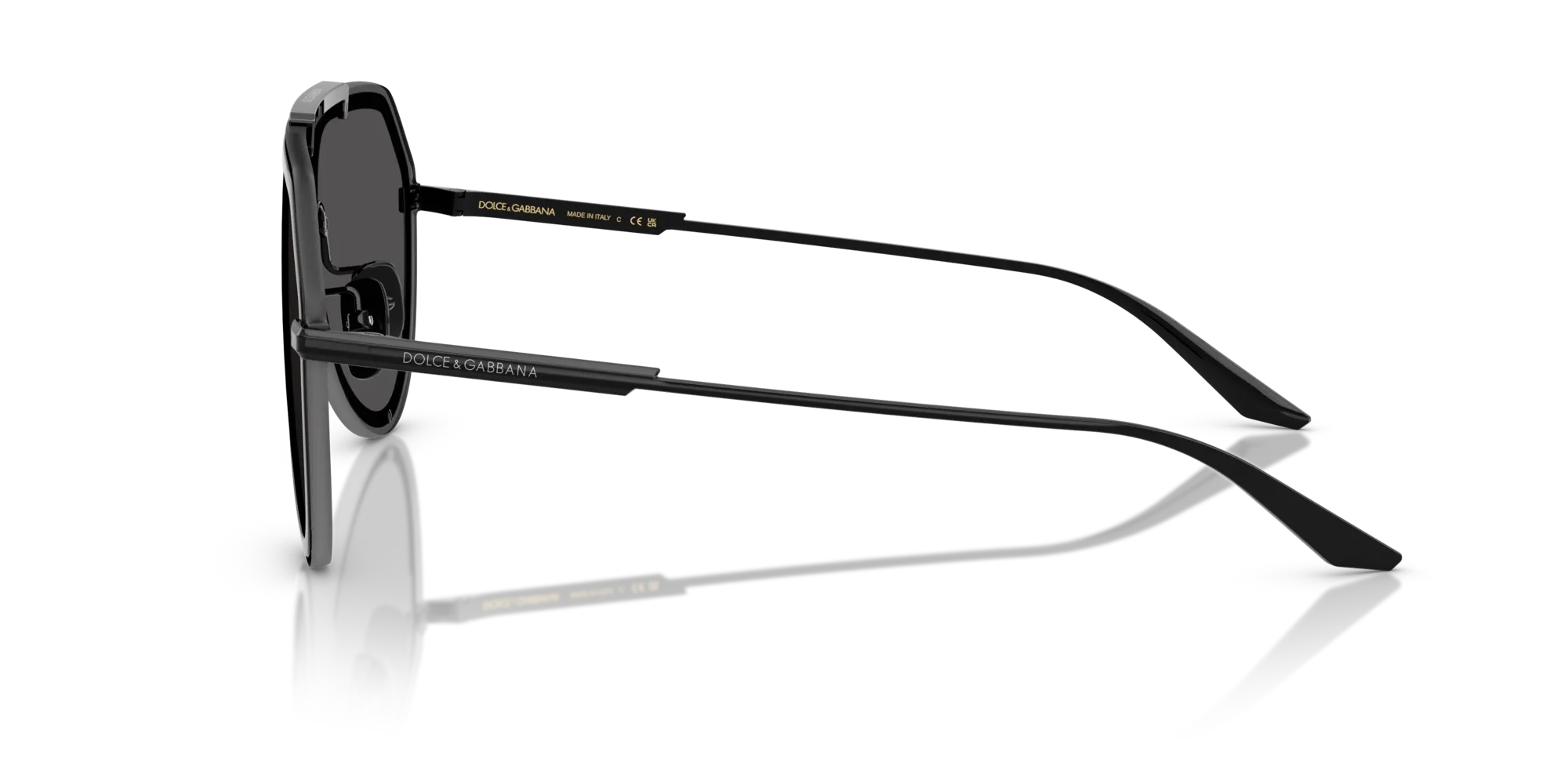 Dolce & Gabbana DG2309 01/87 Occhiali da sole Metallo Nero Grigio Pilot Normale - immagine 4