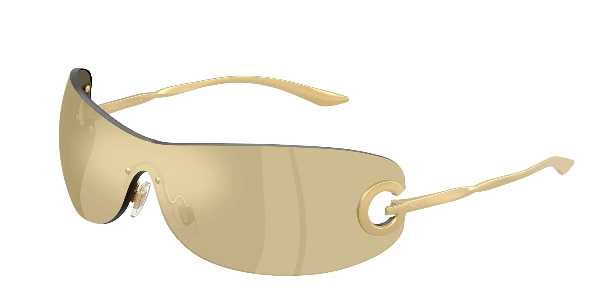 Dolce & Gabbana DG2308 12246E Occhiali da sole Metallo Oro Marrone Farfalla Specchiate - immagine 1