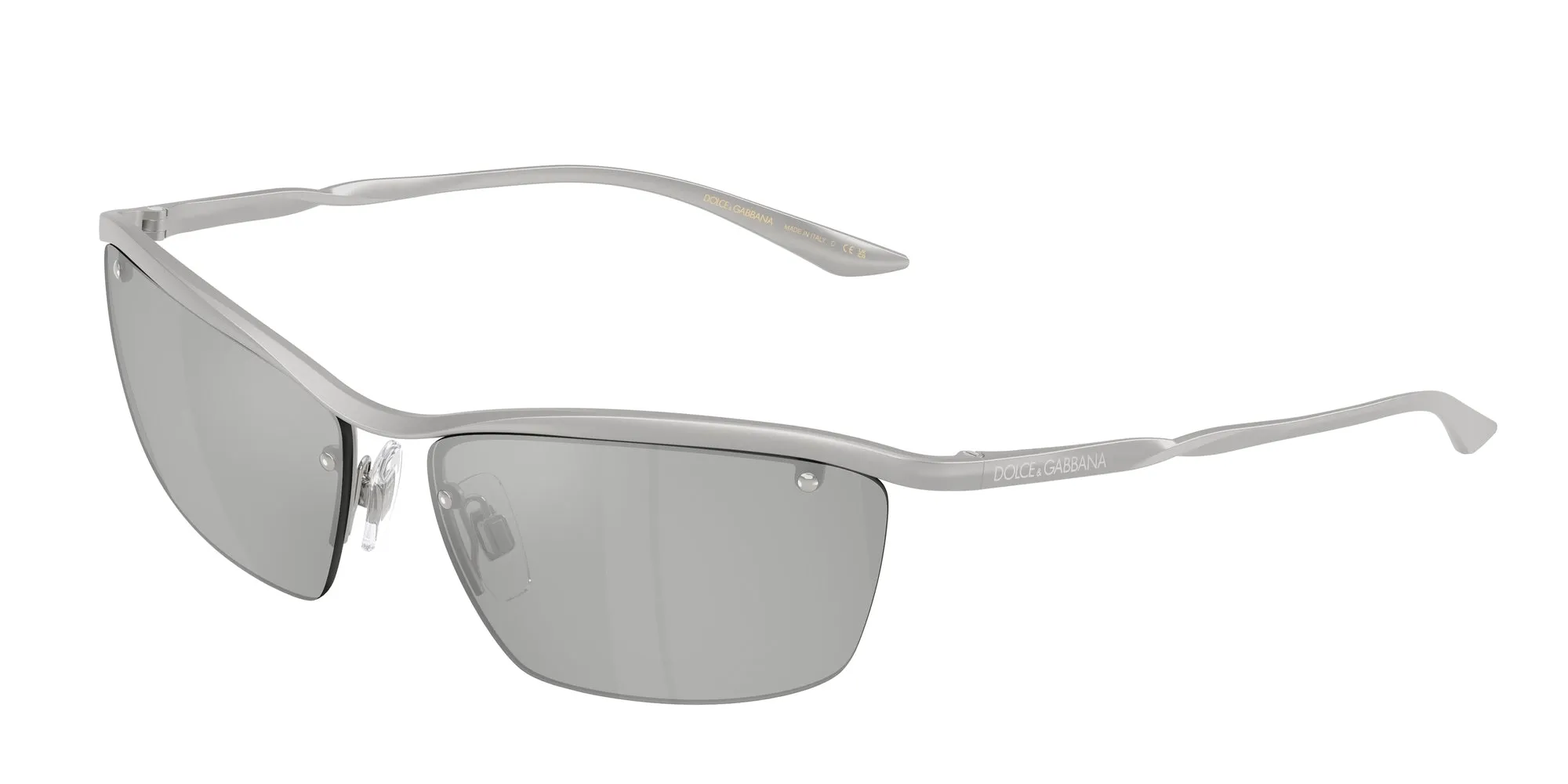 Dolce & Gabbana DG2307 13648V Occhiali da sole Metallo Argento Squadrata Specchiate - immagine 1