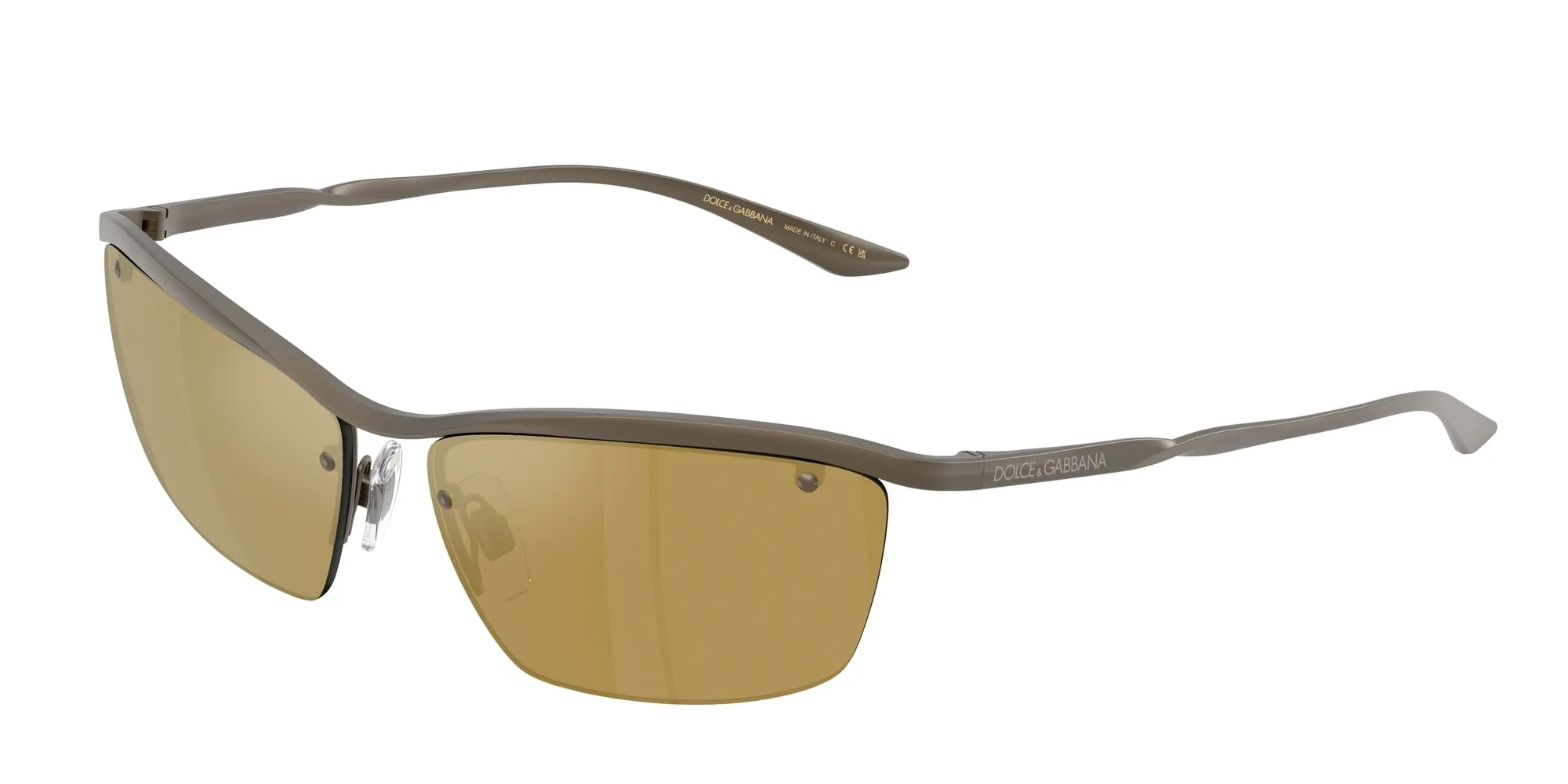 Dolce & Gabbana DG2307 13527I Occhiali da sole Metallo Bronzo Marrone Squadrata Specchiate - immagine 1