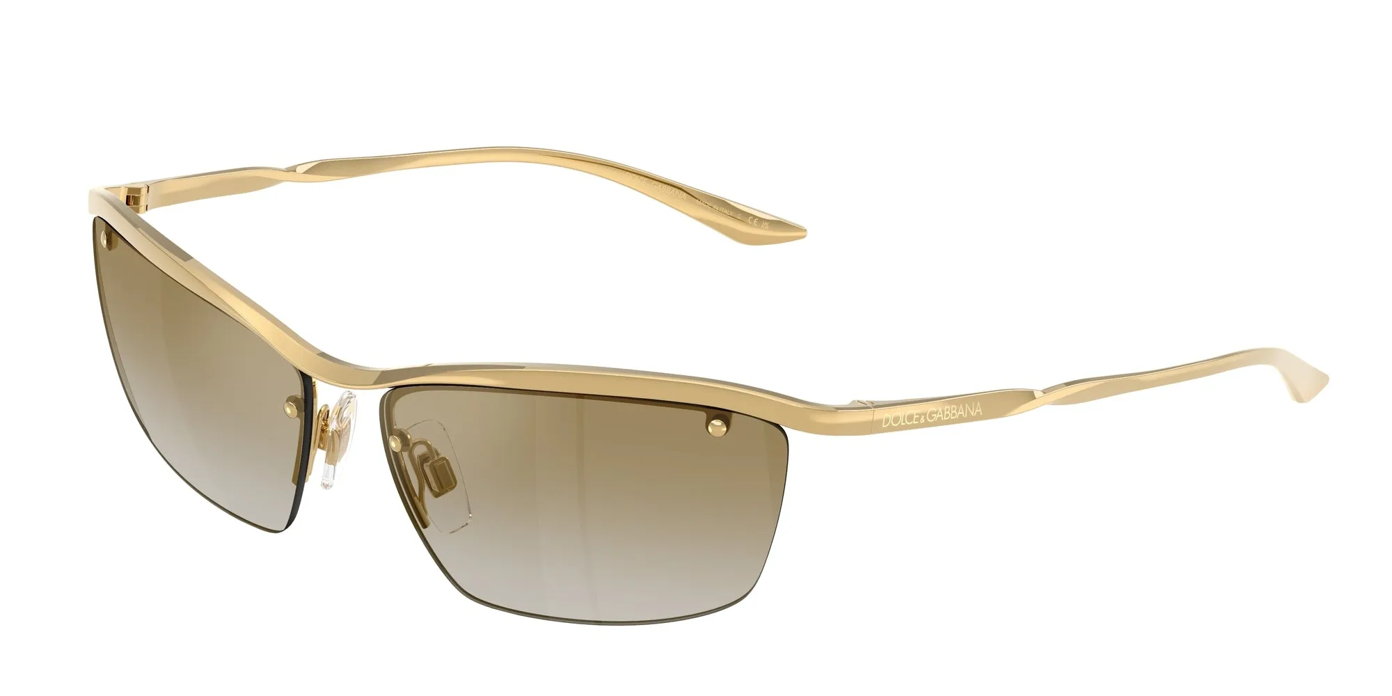 Dolce & Gabbana DG2307 02/6E Occhiali da sole Metallo Oro Marrone Squadrata Specchiate - immagine 1