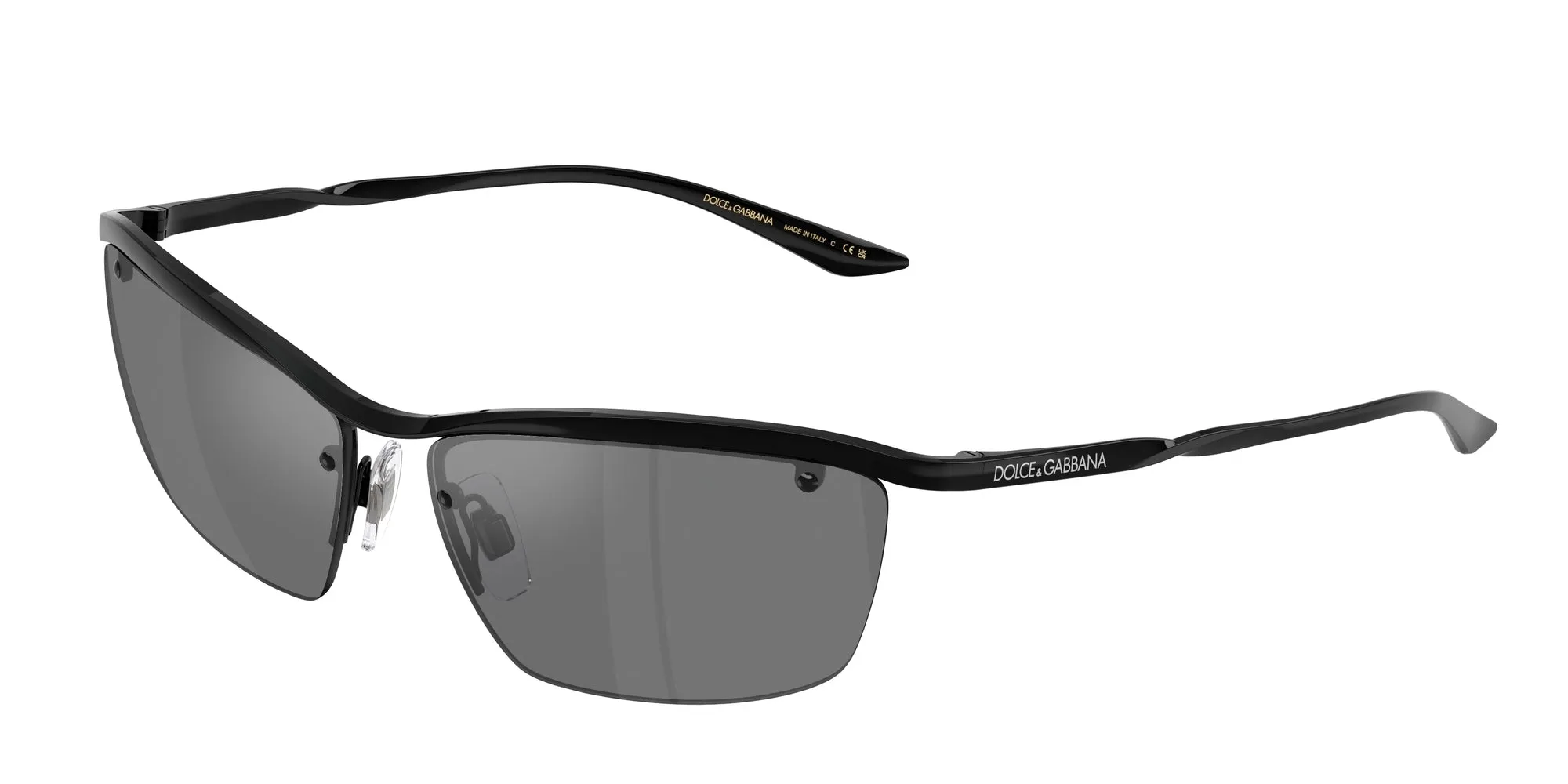 Dolce & Gabbana DG2307 01/6G Occhiali da sole Metallo Nero Grigio Squadrata Specchiate - immagine 1