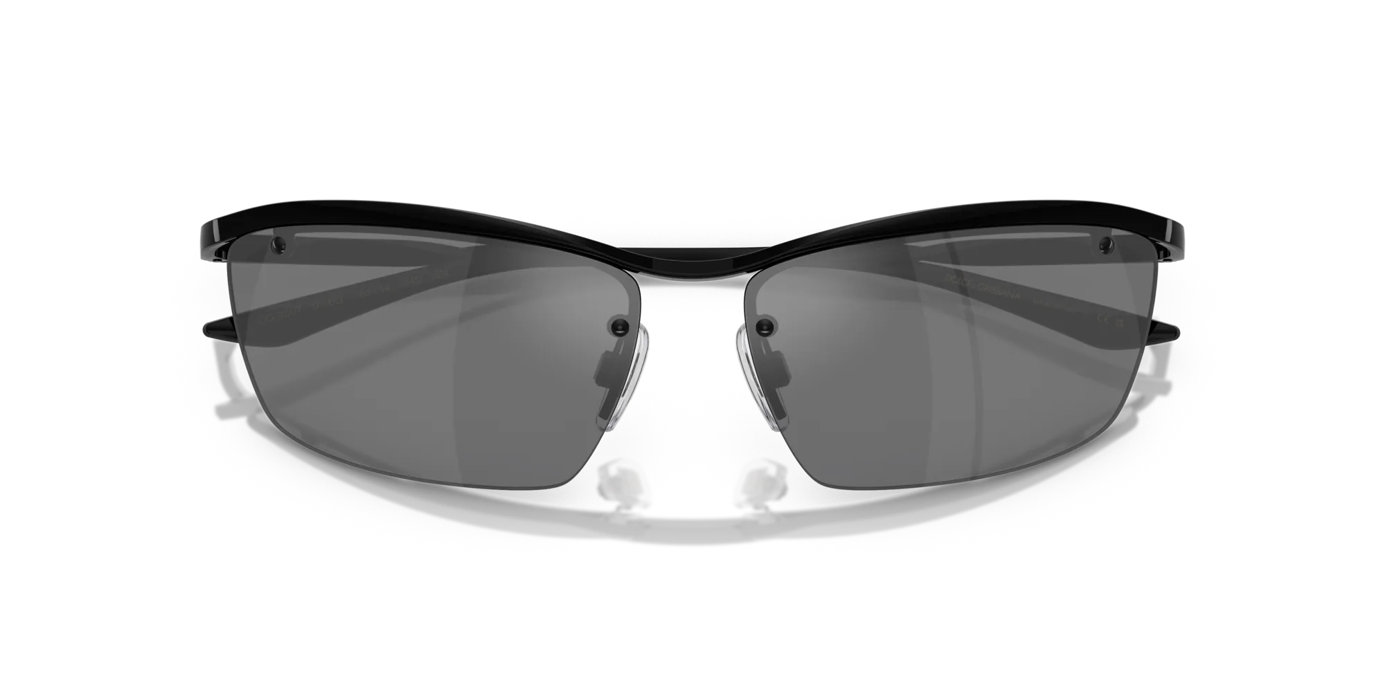 Dolce & Gabbana DG2307 01/6G Occhiali da sole Metallo Nero Grigio Squadrata Specchiate - immagine 2