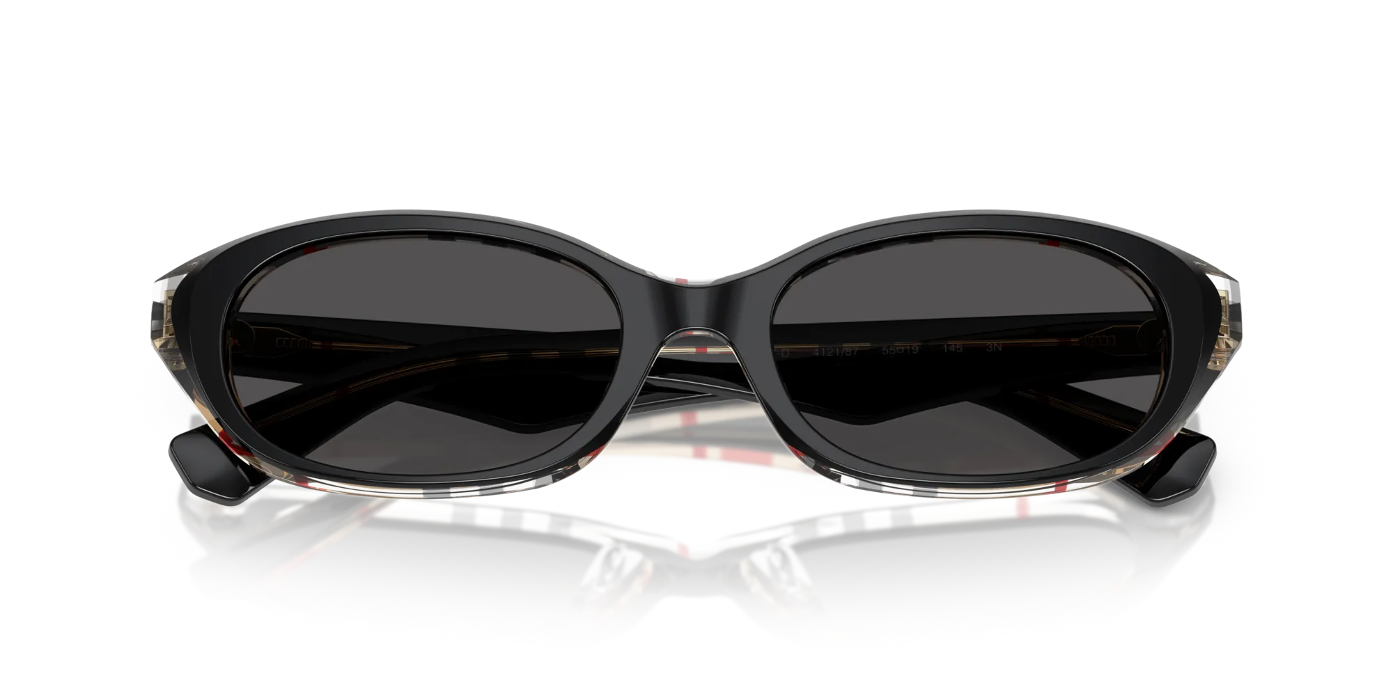 Burberry BE4447D 412187 Occhiali da sole Acetato Nero Grigio Rotonda Normale - immagine 2