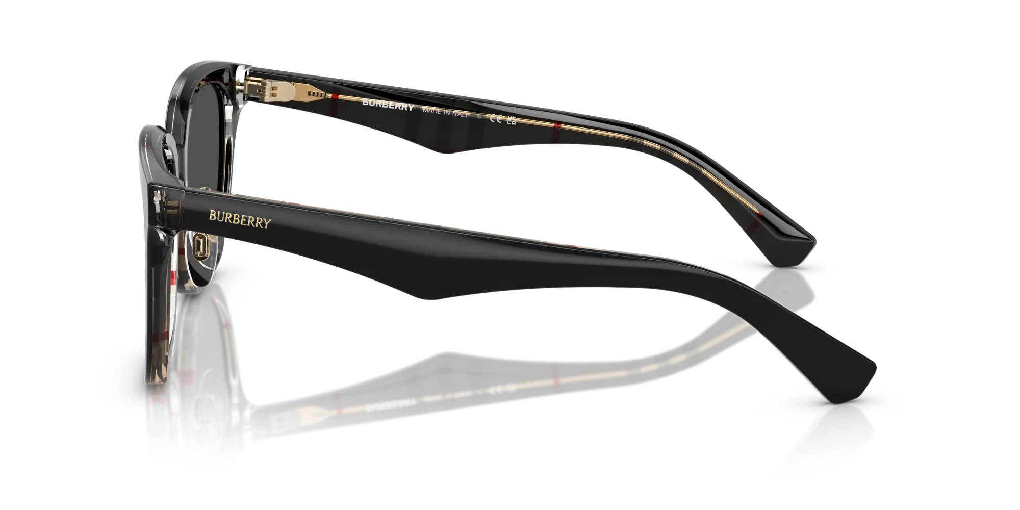 Burberry BE4446D 412187 Occhiali da sole Acetato Nero Grigio Squadrata Normale - immagine 4
