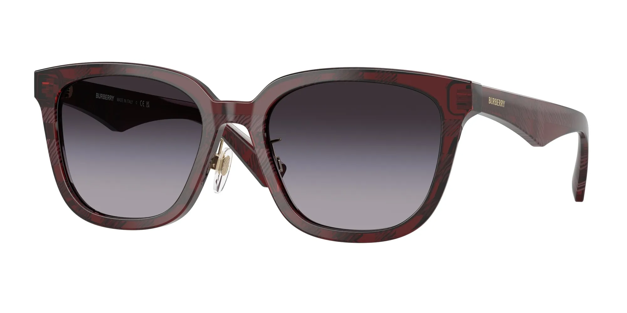 Burberry BE4446D 41158G Occhiali da sole Acetato Rosso Grigio Squadrata Normale Sfumato - immagine 1