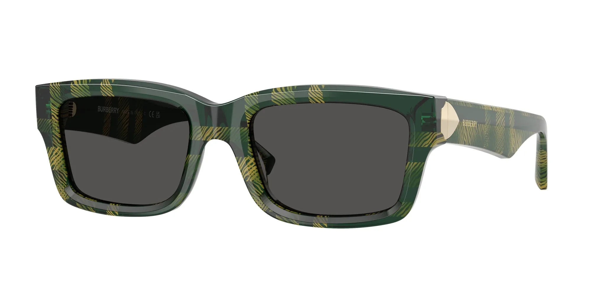 Burberry BE4443 412587 Occhiali da sole Acetato Verde Grigio Squadrata Normale - immagine 1