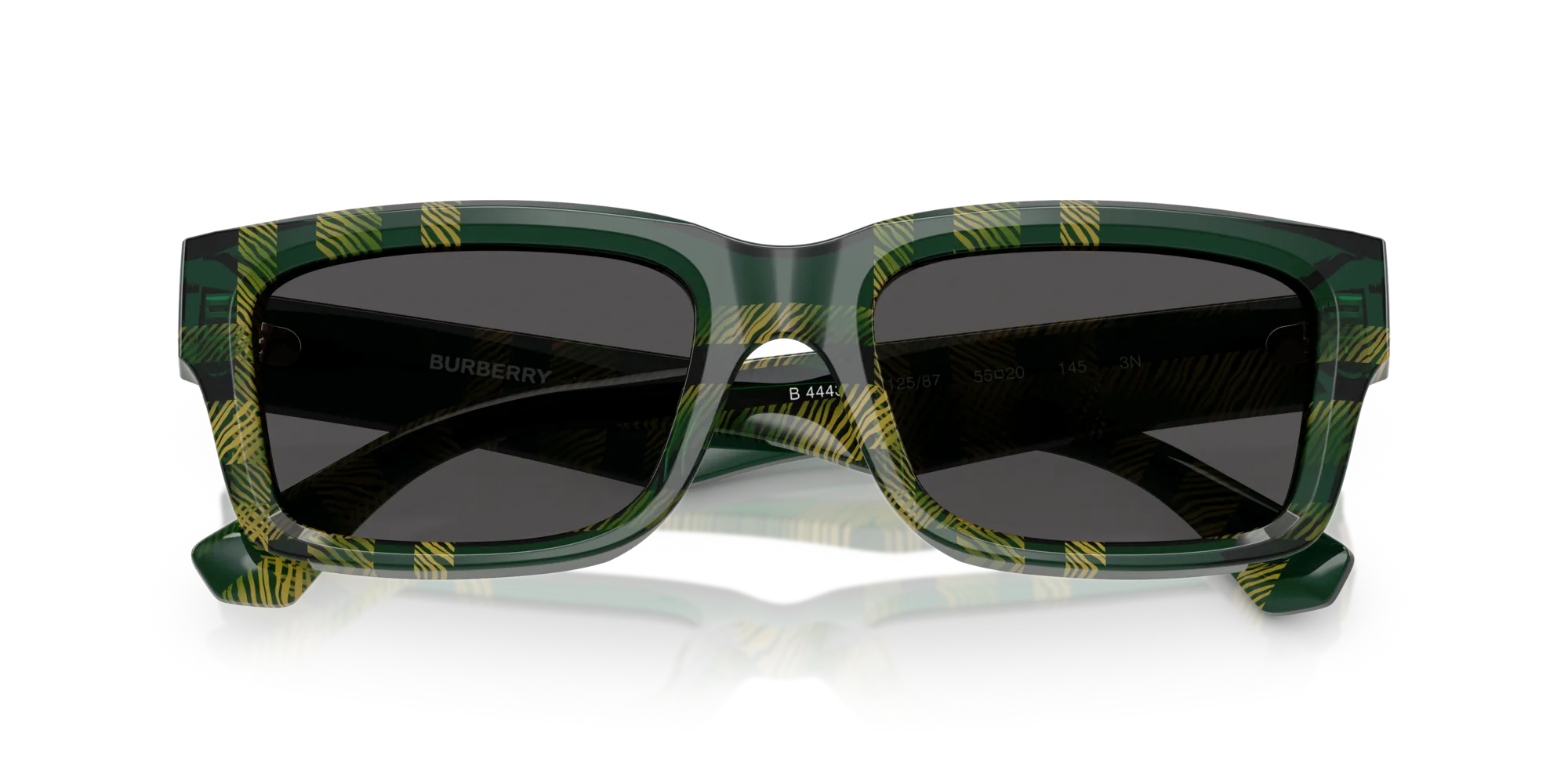 Burberry BE4443 412587 Occhiali da sole Acetato Verde Grigio Squadrata Normale - immagine 2