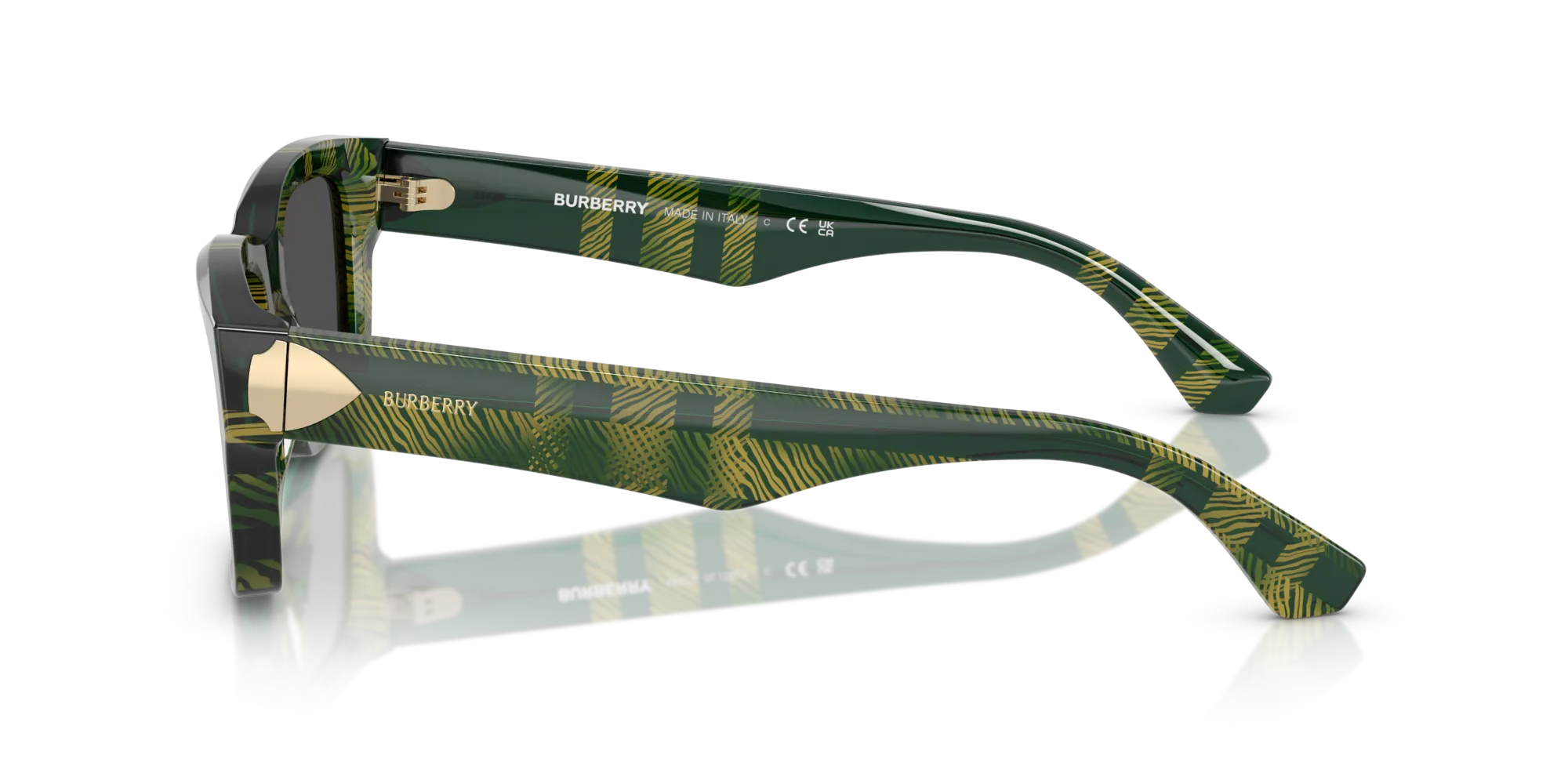 Burberry BE4443 412587 Occhiali da sole Acetato Verde Grigio Squadrata Normale - immagine 4