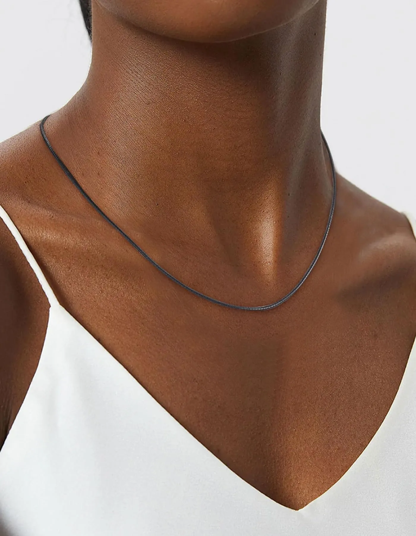 ChainsHouse Collana Caucciù Uomo Cordino per Collane 2mm Nero 71cm - immagine 2