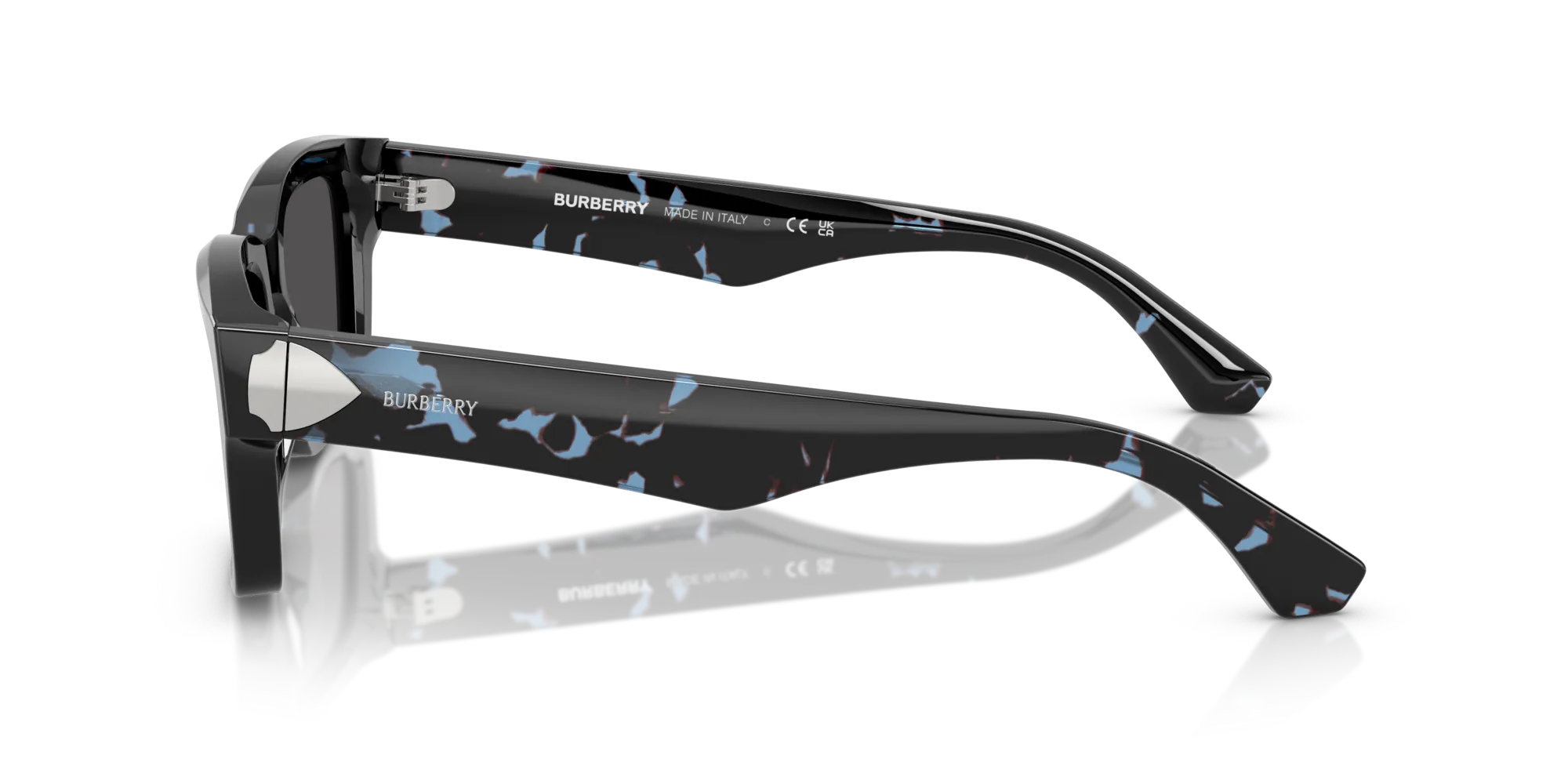 Burberry BE4443 411187 Occhiali da sole Acetato Blu Grigio Squadrata Normale - immagine 4