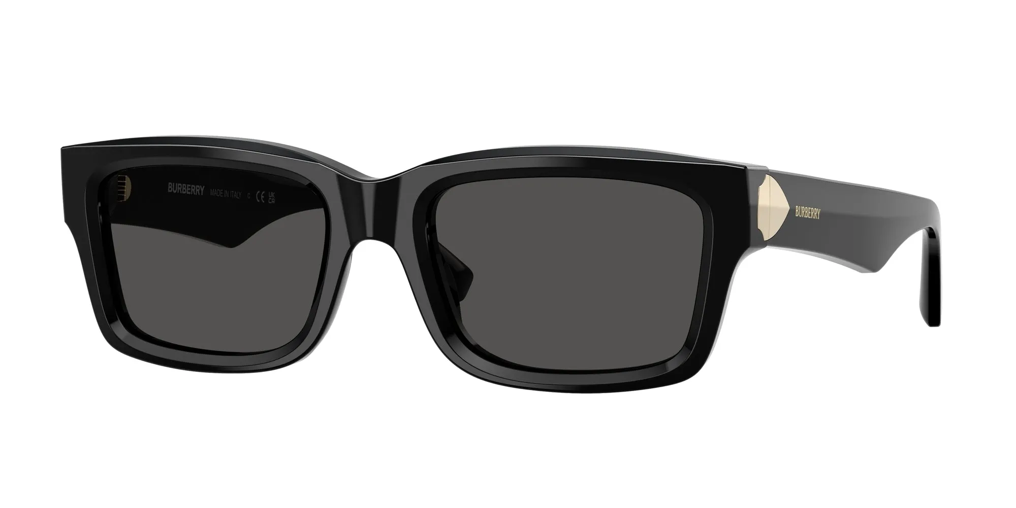Burberry BE4443 300187 Occhiali da sole Acetato Nero Grigio Squadrata Normale - immagine 1