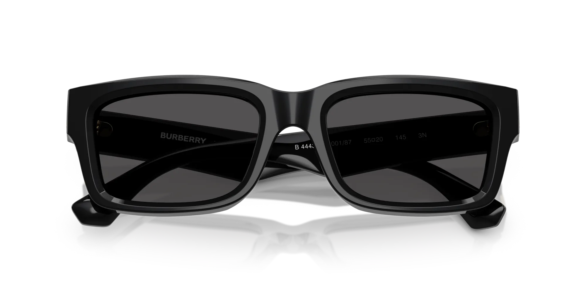 Burberry BE4443 300187 Occhiali da sole Acetato Nero Grigio Squadrata Normale - immagine 2
