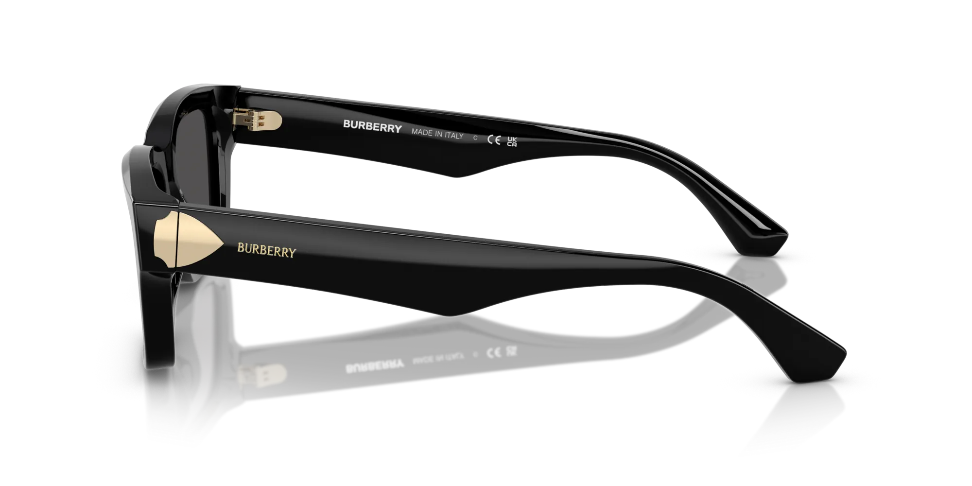 Burberry BE4443 300187 Occhiali da sole Acetato Nero Grigio Squadrata Normale - immagine 4