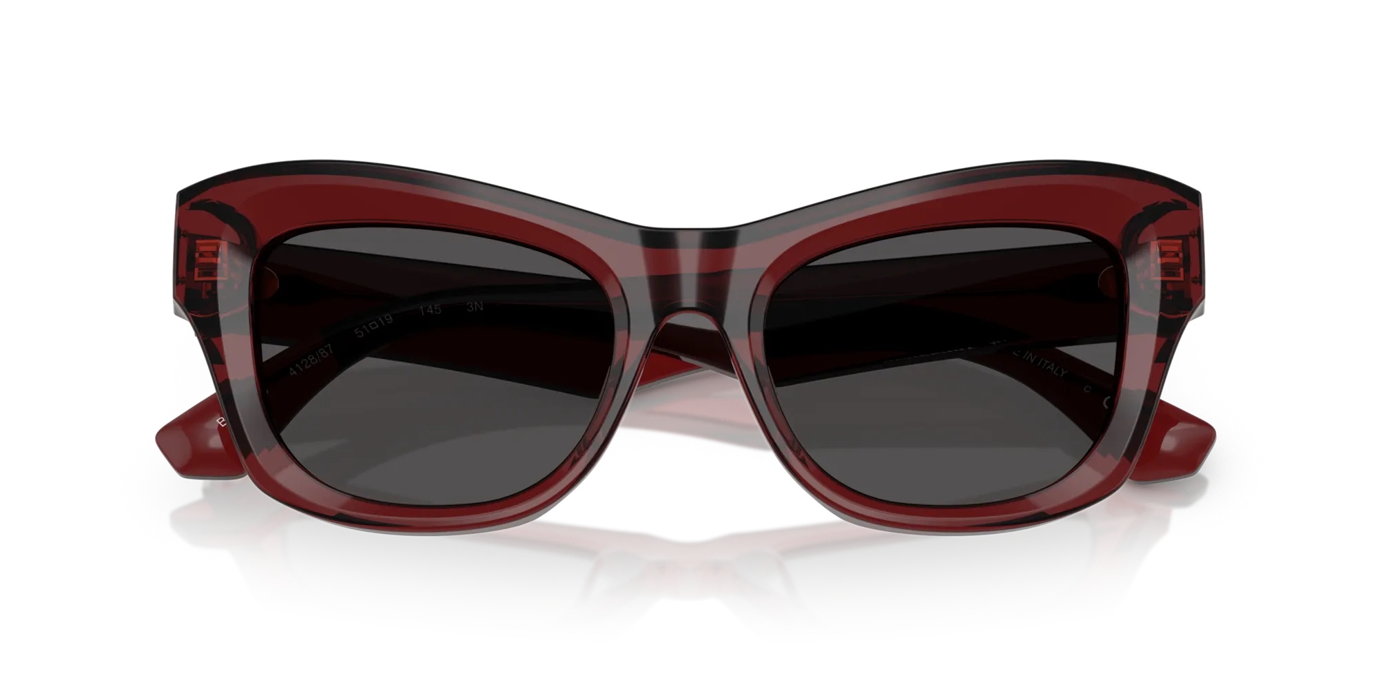 Burberry BE4442U 412887 Occhiali da sole Acetato Rosso Grigio Cat Eye Normale - immagine 2