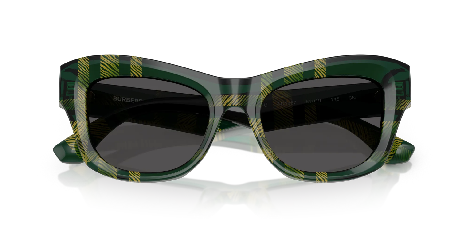 Burberry BE4442U 412587 Occhiali da sole Acetato Verde Grigio Cat Eye Normale - immagine 2