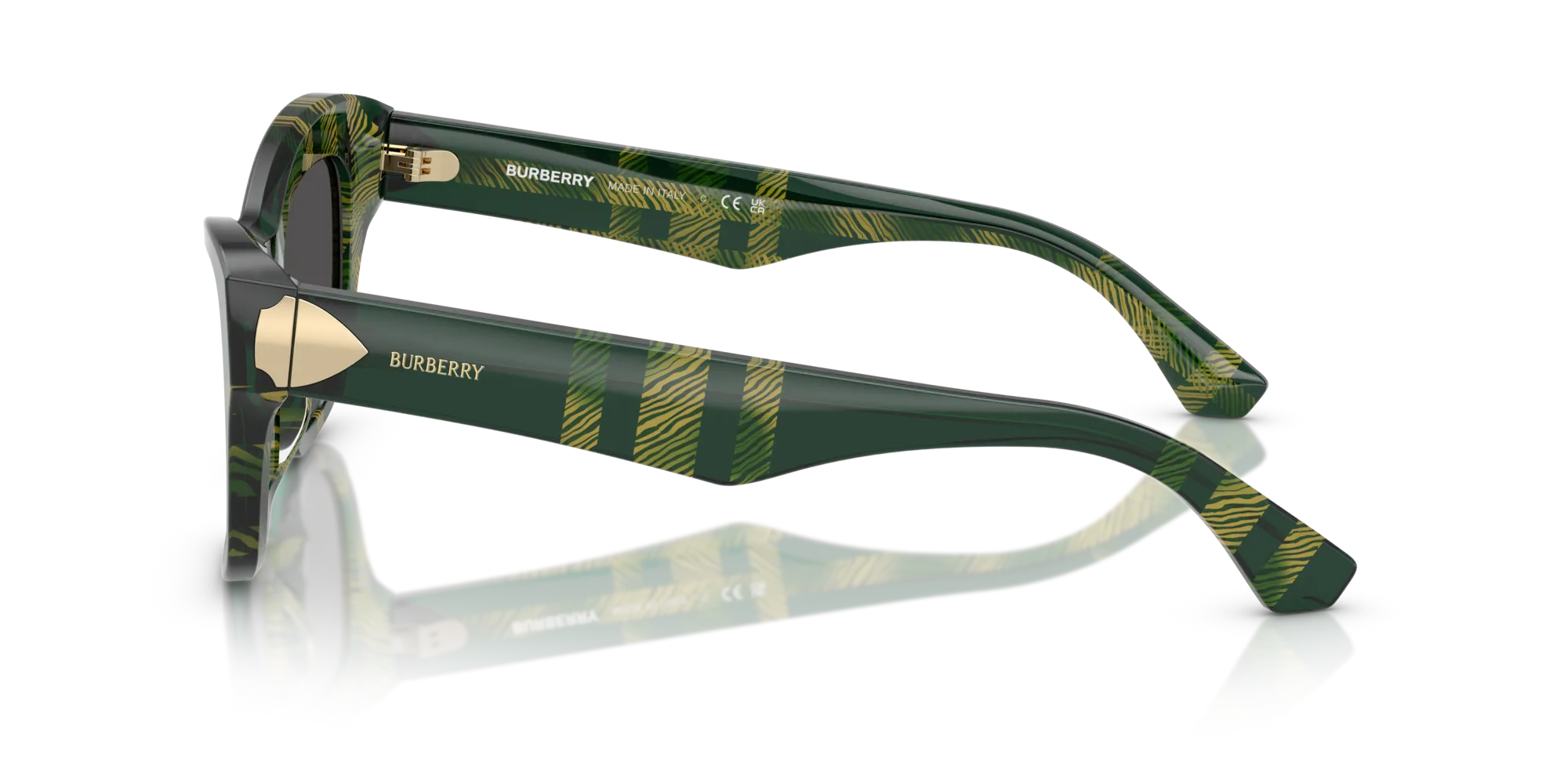 Burberry BE4442U 412587 Occhiali da sole Acetato Verde Grigio Cat Eye Normale - immagine 4