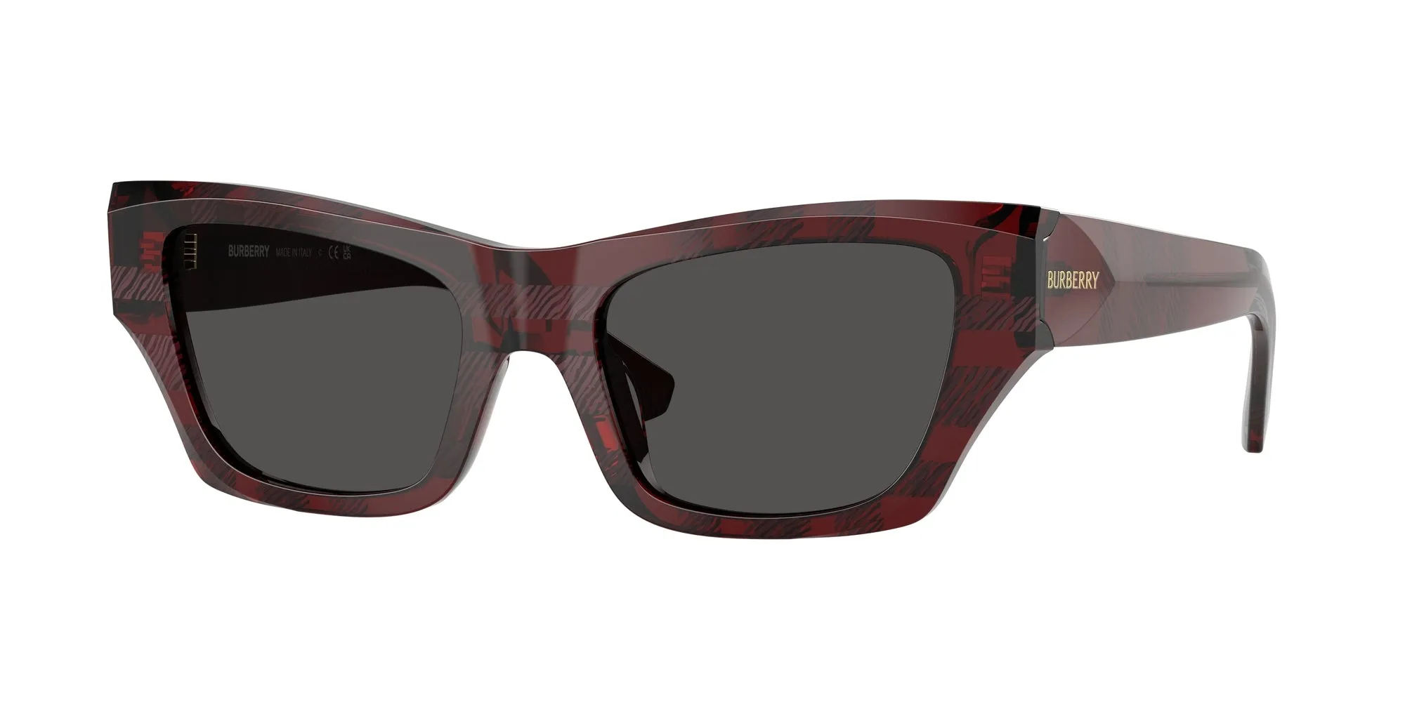 Burberry BE4441U 411587 Occhiali da sole Acetato Rosso Grigio Cat Eye Normale - immagine 1