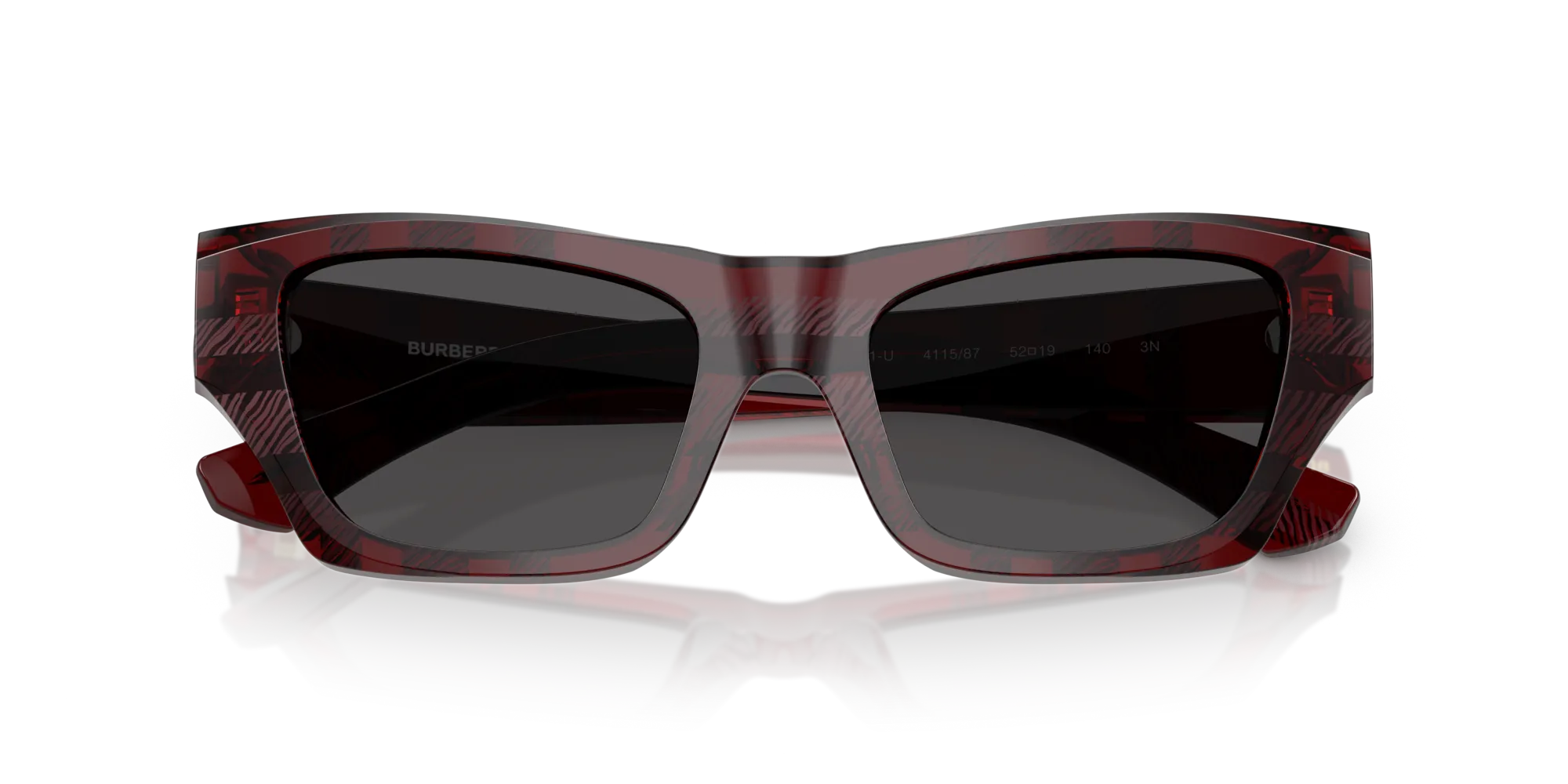 Burberry BE4441U 411587 Occhiali da sole Acetato Rosso Grigio Cat Eye Normale - immagine 2