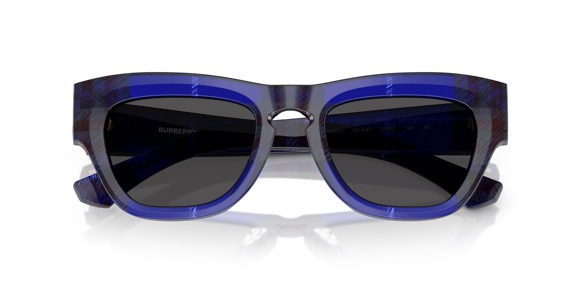 Burberry BE4440U 411487 Occhiali da sole Acetato Blu Grigio Geometrica Normale - immagine 2