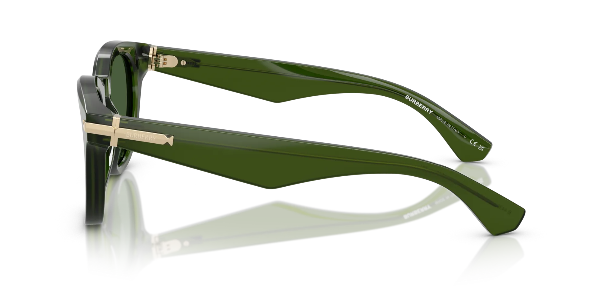 Burberry BE4439 414871 Occhiali da sole Acetato Verde Verde Rotonda Normale - immagine 4