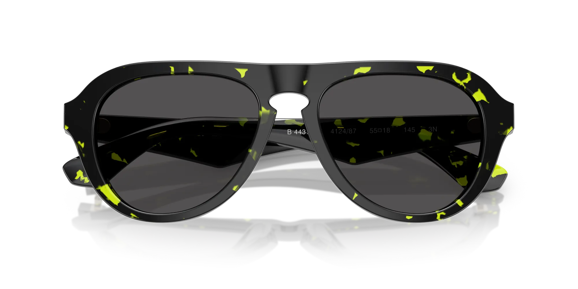 Burberry BE4437U 412487 Occhiali da sole Acetato Verde Grigio Pilot Normale - immagine 2