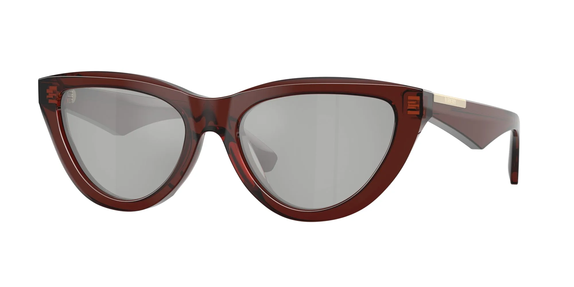 Burberry BE4436U 41448V Occhiali da sole Acetato Marrone Argento Cat Eye Specchiate - immagine 1