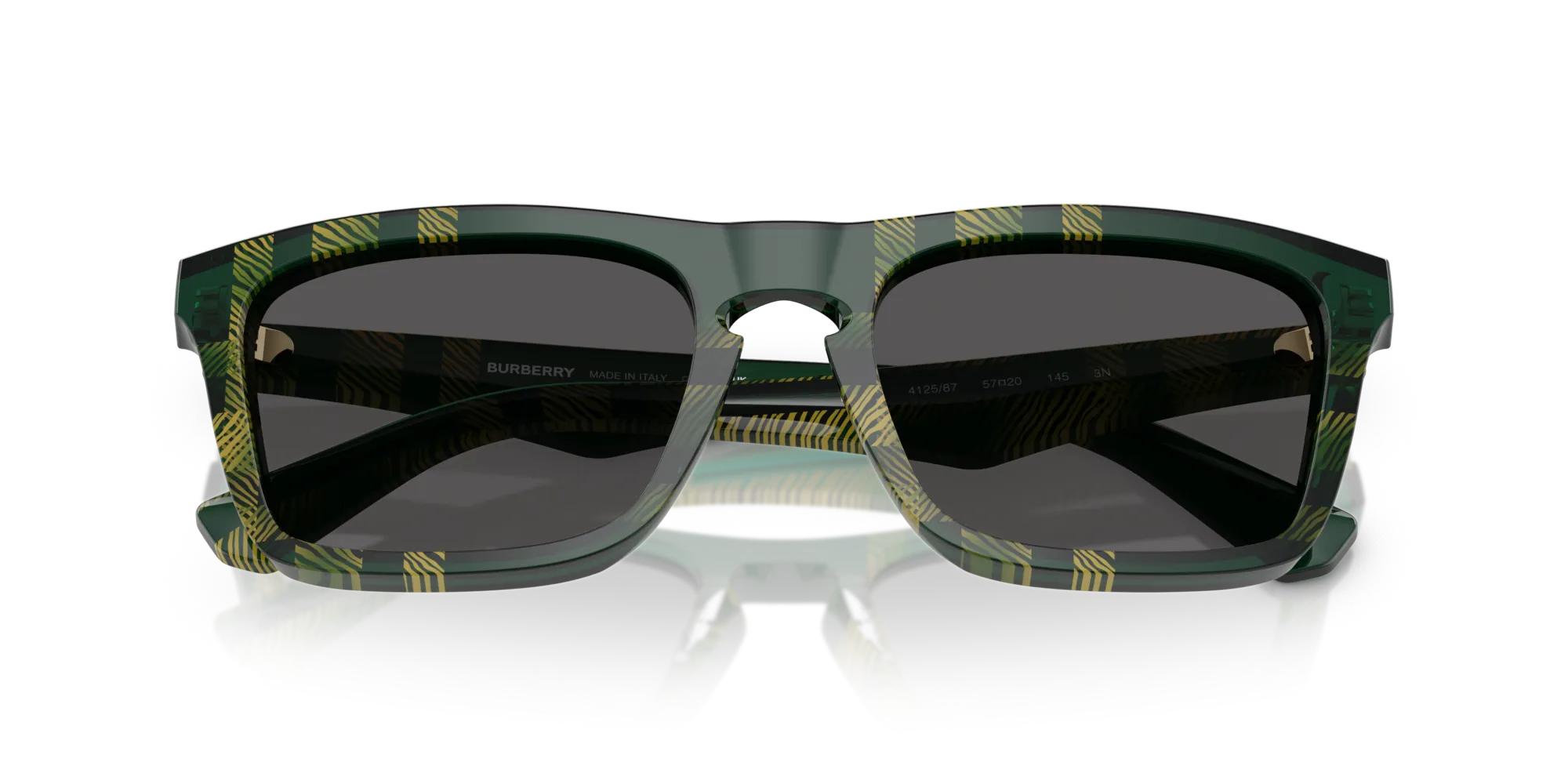 Burberry BE4434 412587 Occhiali da sole Acetato Verde Grigio Squadrata Normale - immagine 2