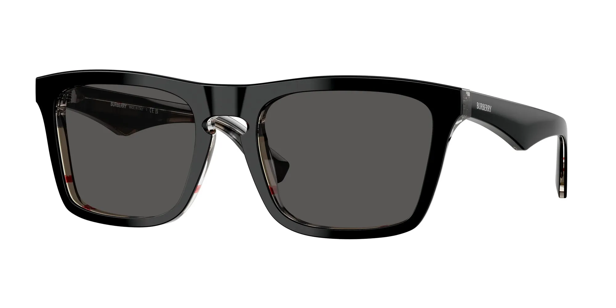 Burberry BE4434 412187 Occhiali da sole Acetato Nero Grigio Squadrata Normale - immagine 1