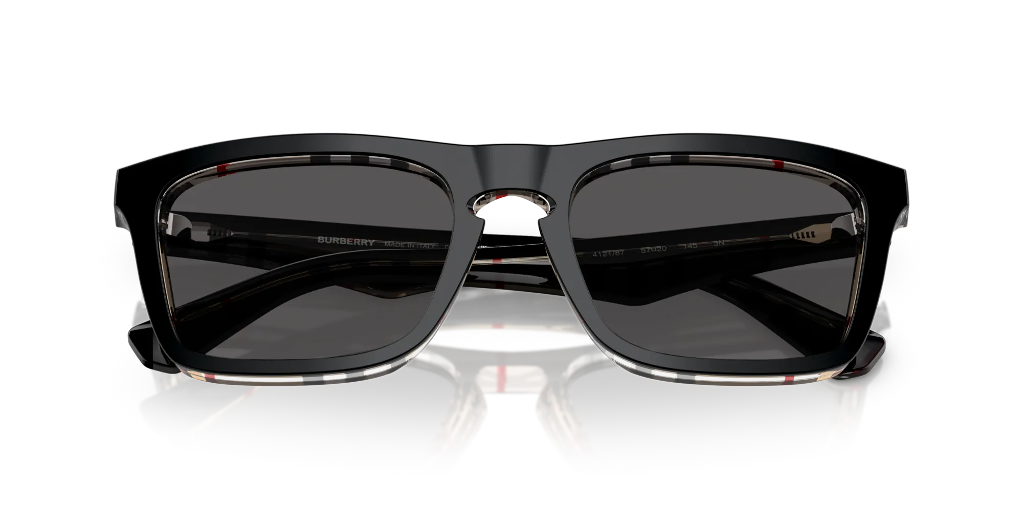 Burberry BE4434 412187 Occhiali da sole Acetato Nero Grigio Squadrata Normale - immagine 2