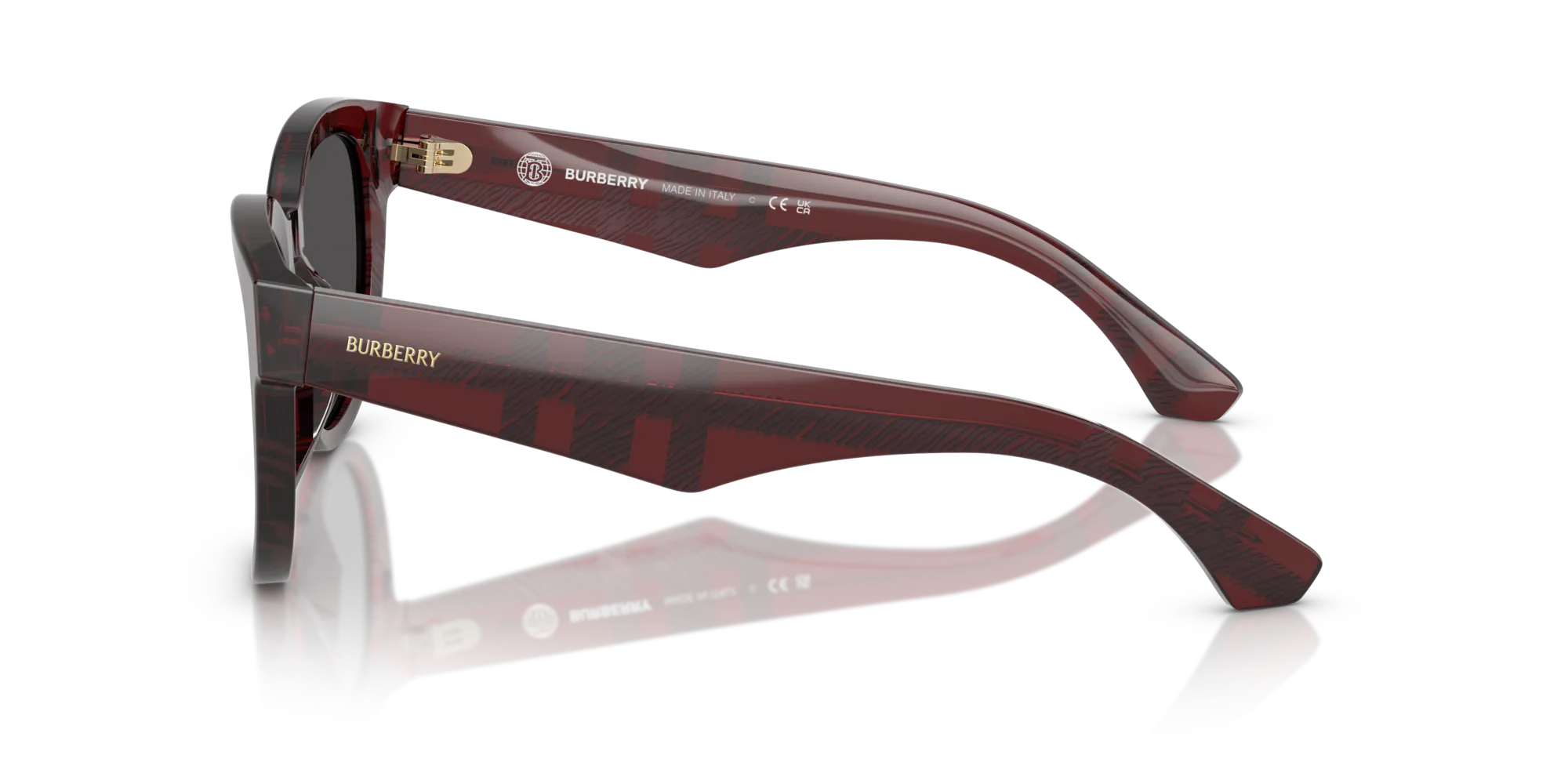 Burberry BE4432U 411587 Occhiali da sole Acetato Rosso Grigio Pantos Normale - immagine 4