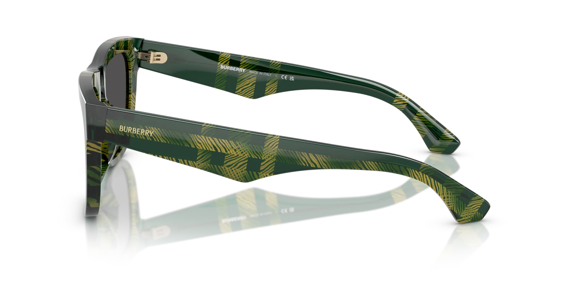 Burberry BE4431U 412587 Occhiali da sole Acetato Verde Grigio Squadrata Normale - immagine 4