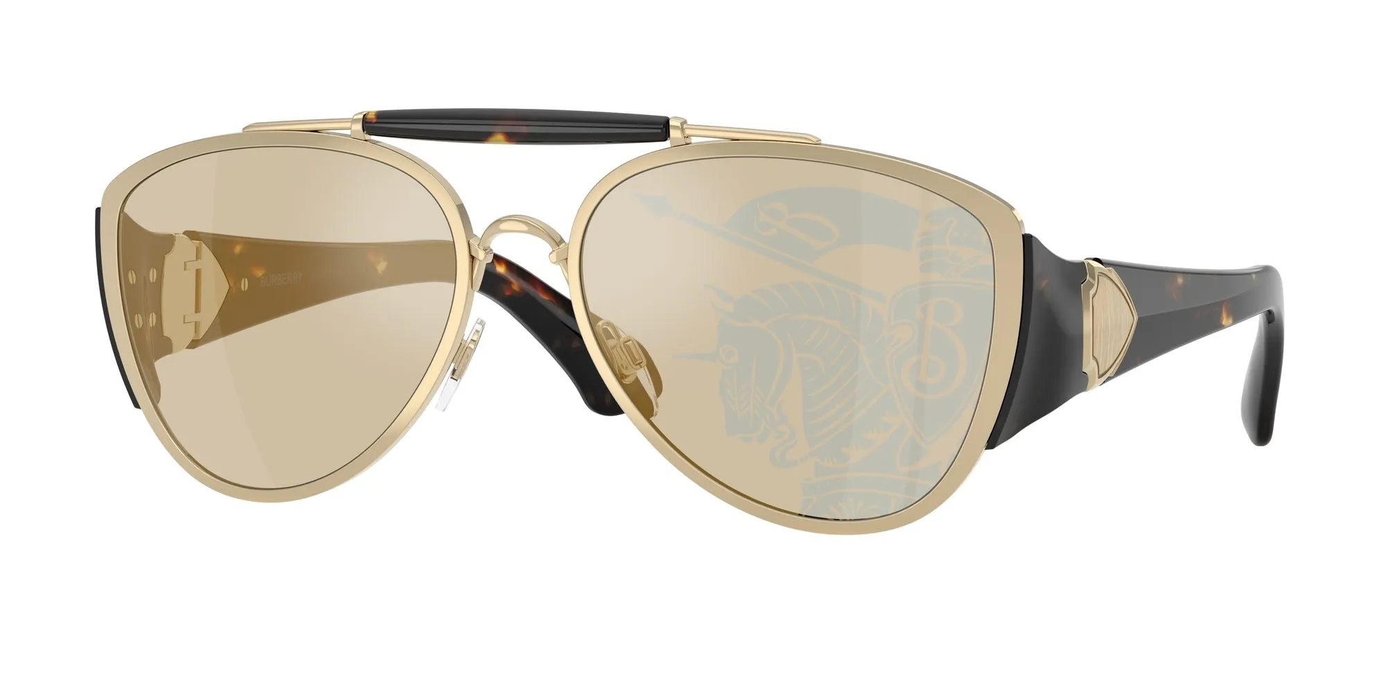 Burberry BE3161 1109P4 Occhiali da sole Metallo Oro Pilot Normale - immagine 1