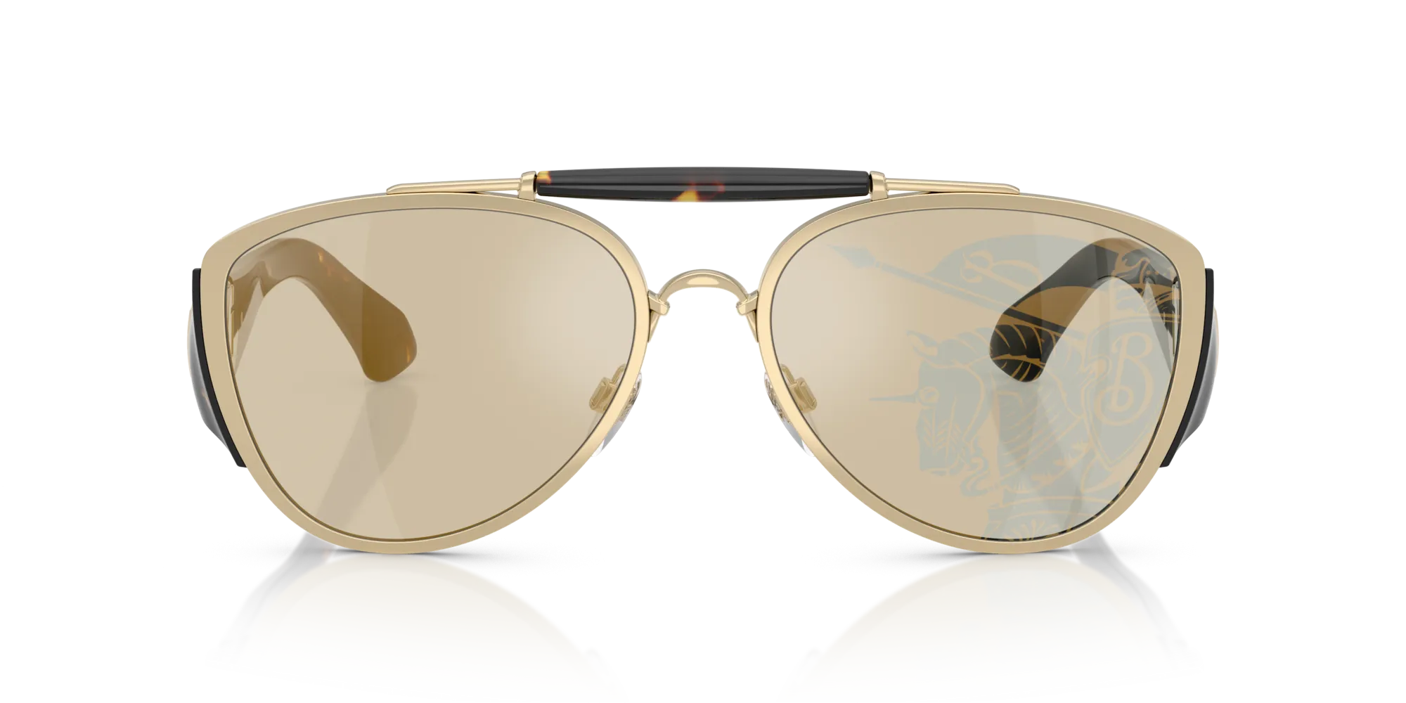 Burberry BE3161 1109P4 Occhiali da sole Metallo Oro Pilot Normale - immagine 3