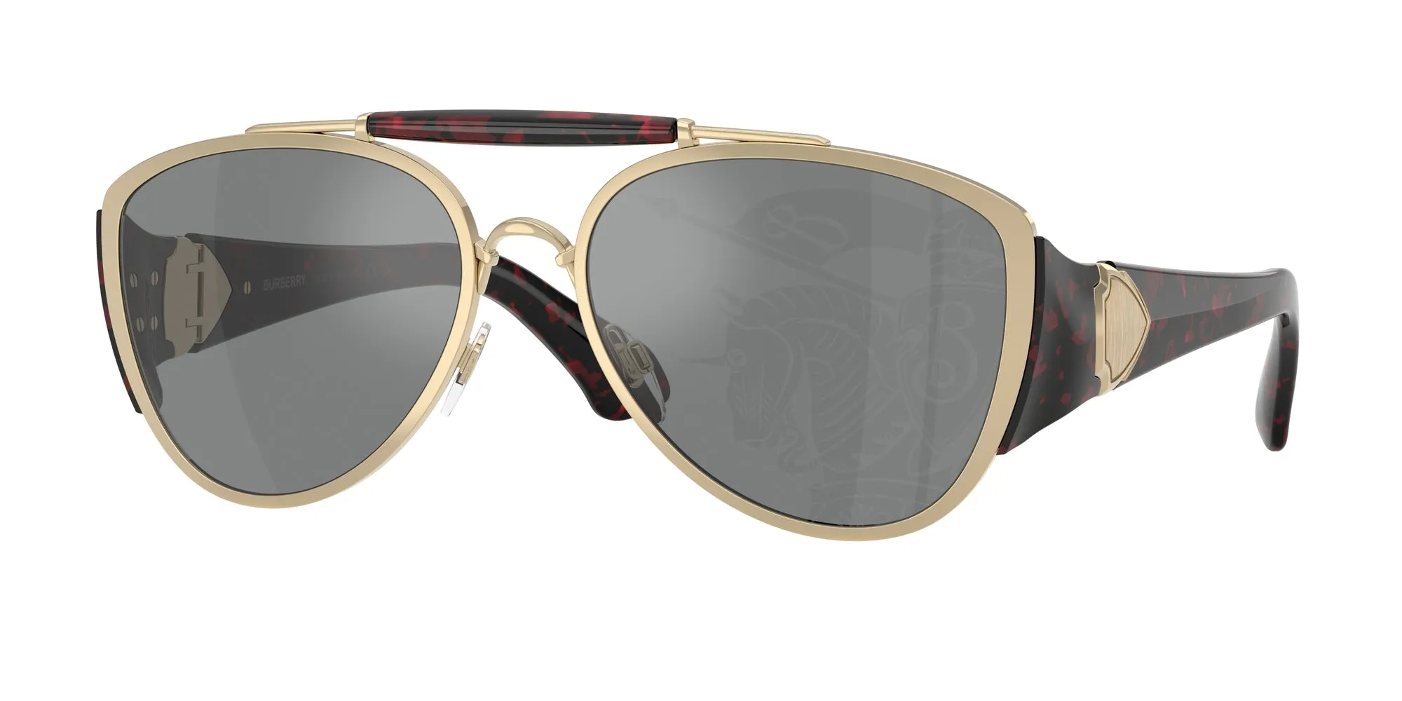 Burberry BE3161 1109AI Occhiali da sole Metallo Oro Pilot Normale - immagine 1