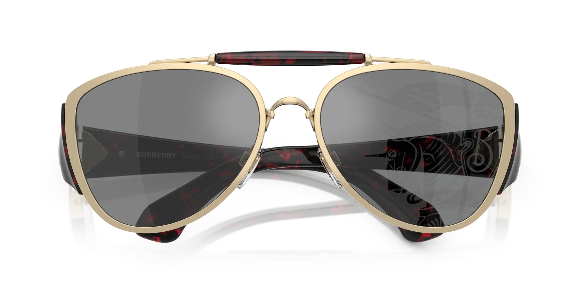 Burberry BE3161 1109AI Occhiali da sole Metallo Oro Pilot Normale - immagine 2