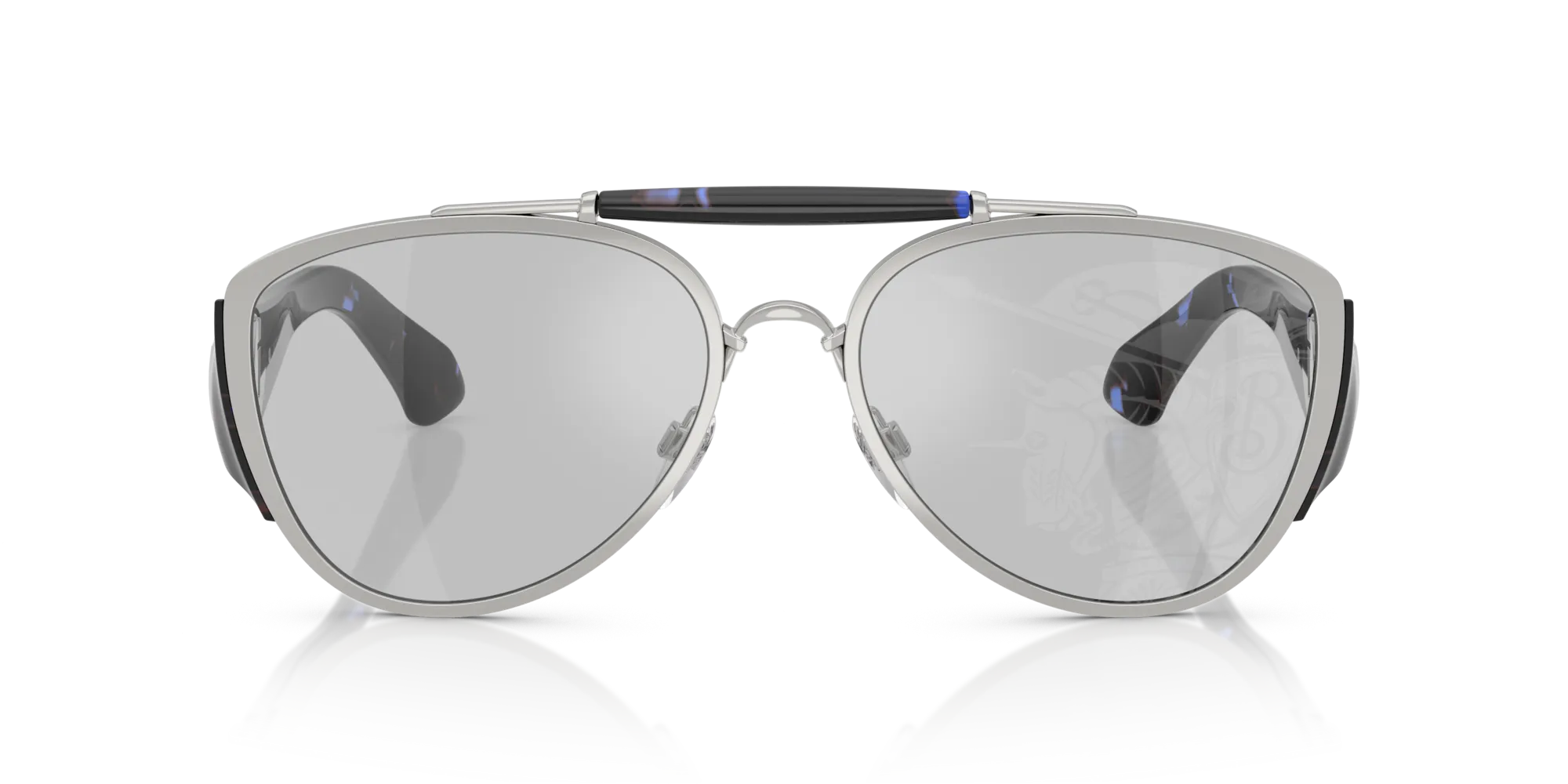Burberry BE3161 100569 Occhiali da sole Metallo Argento Pilot Normale - immagine 3